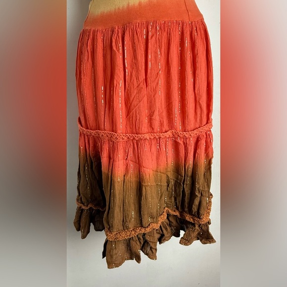 Bohemian Gradient Skirt - Orange and Brown - Picture 3 of 5